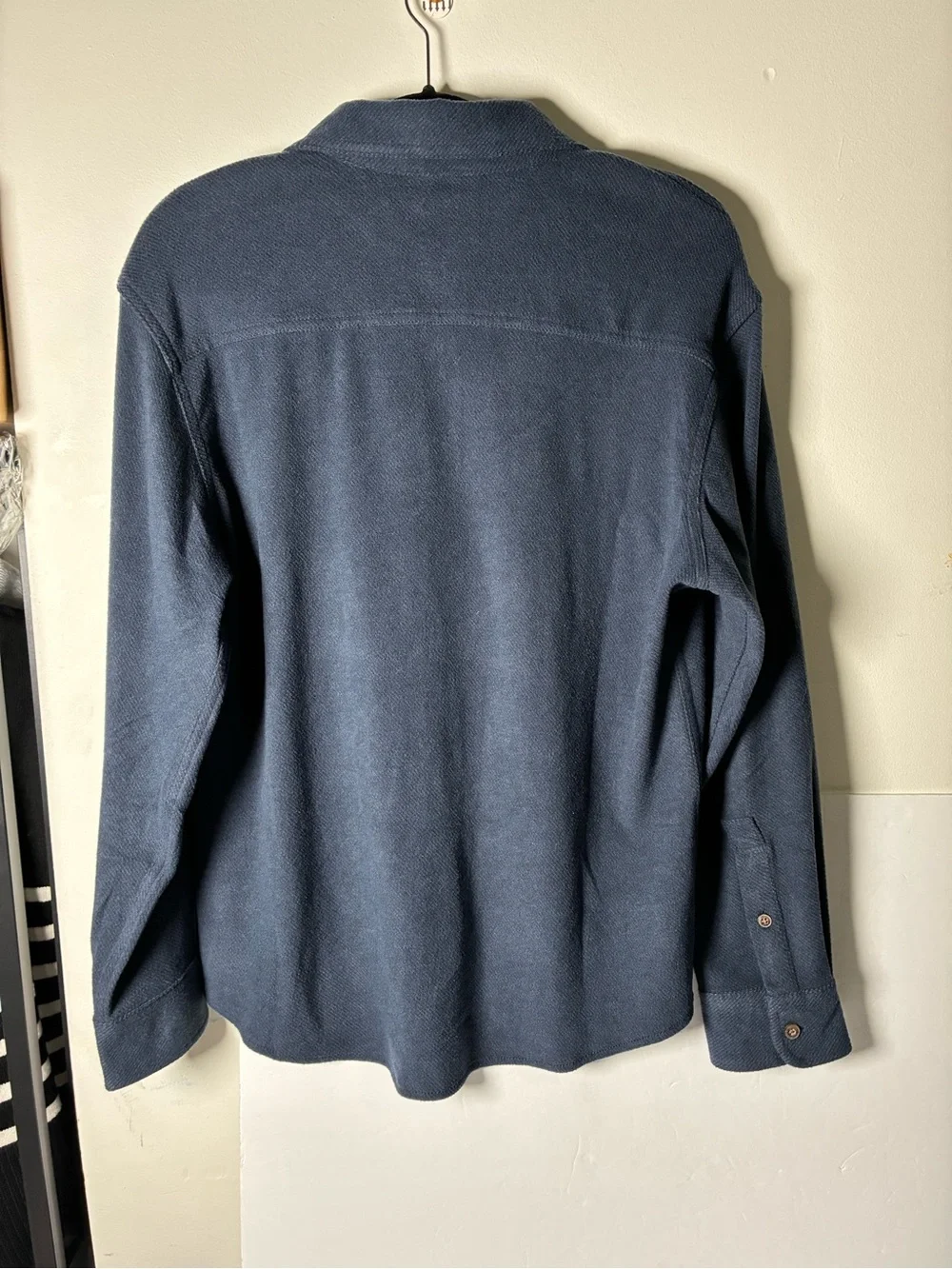 Men's Navy Lightweight Button-Front Shirt Jacket